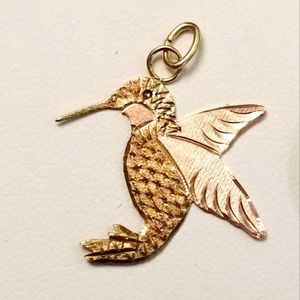 10K Gold Hummingbird Pendant